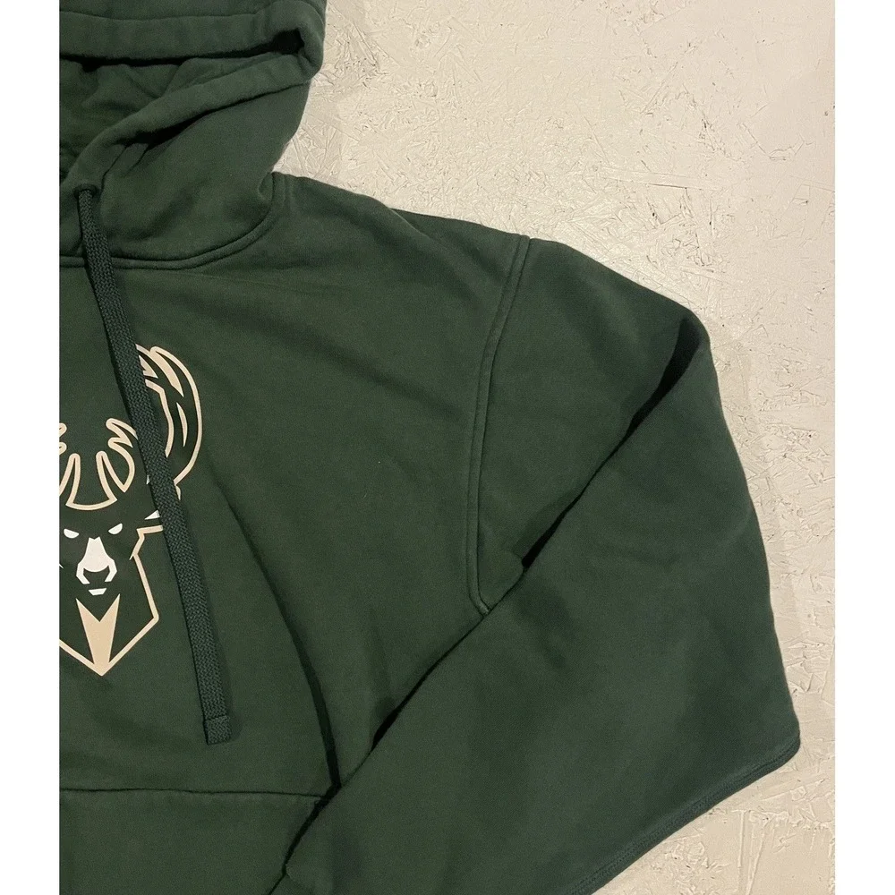 Nike Milwaukee Bucks Fleece Pullover Loose Fit Men's S Green Hoodie DN8636-323‎